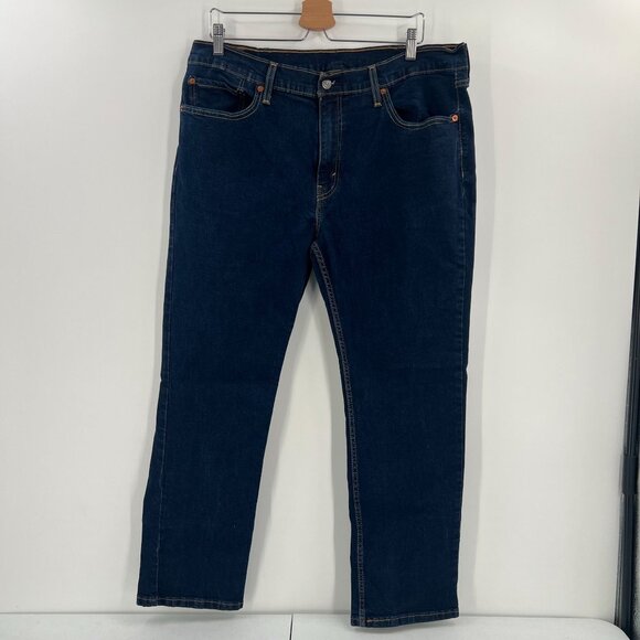 Levi's Men 505 Regular Fit Jeans 38 Dark Wash Stretch Denim Zip Fly - Picture 1 of 12